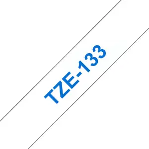 Brother TZe-133 Laminēta lente 12mm Zils uz caurspīdīga 8m Termopārneses