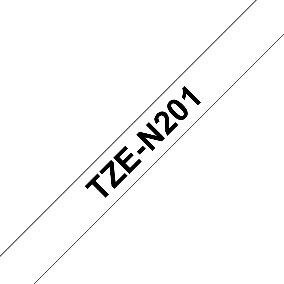 Etikešu lente Brother TZE-N201 TZ balts