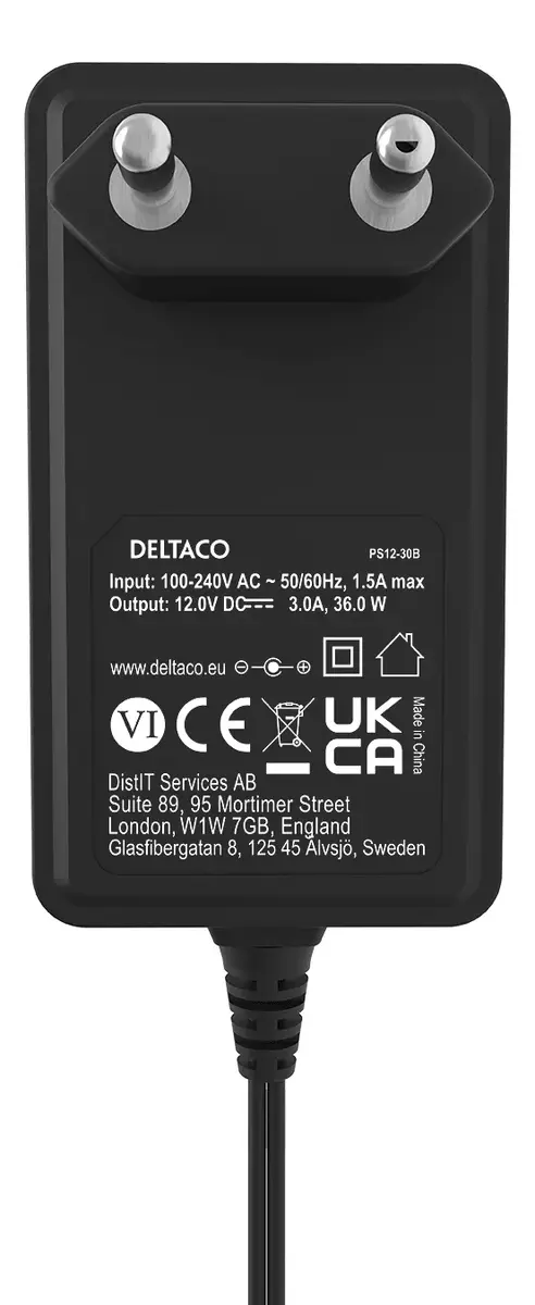 Deltaco PS12-30B barošanas adapteris Photo 3
