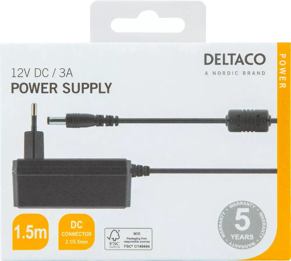 Deltaco PS12-30B barošanas adapteris Photo 5
