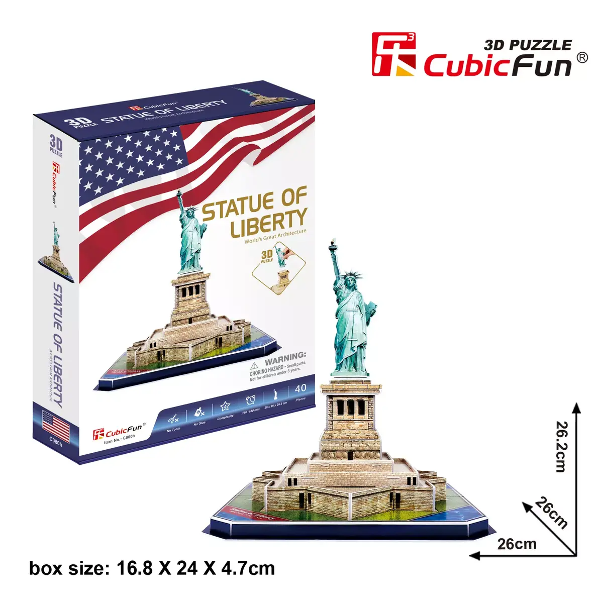 3D puzle CubicFun Brīvības statuja C080H Photo 3