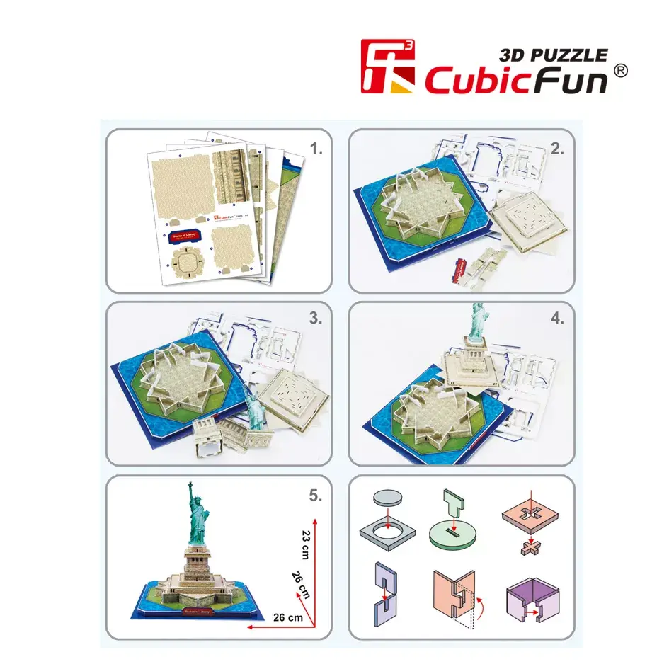 3D puzle CubicFun Brīvības statuja C080H Photo 7