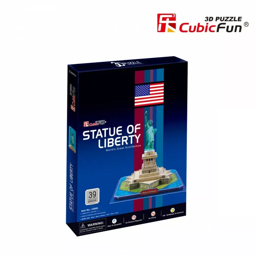 3D puzle CubicFun Brīvības statuja C080H Photo 4
