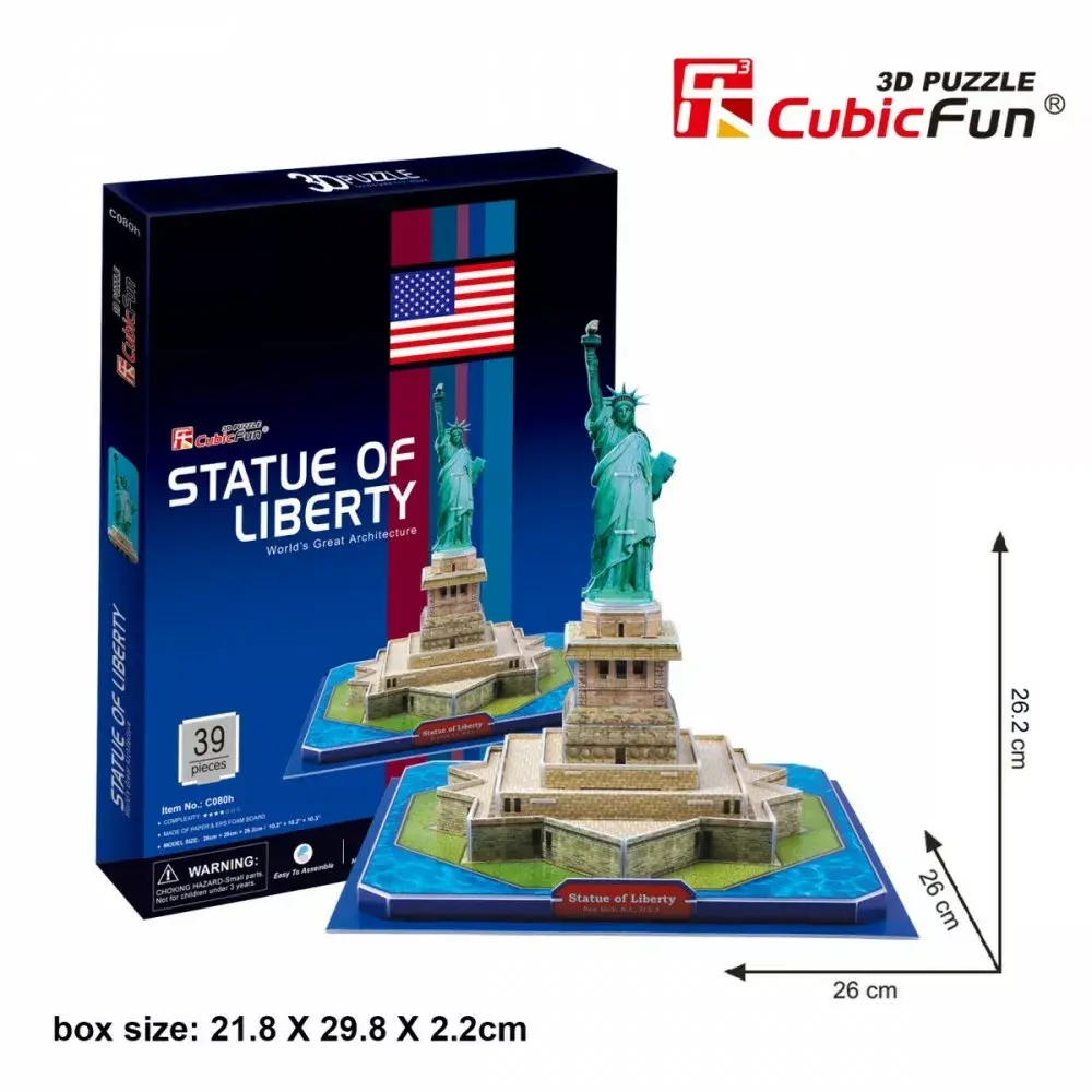 3D puzle CubicFun Brīvības statuja C080H Photo 8