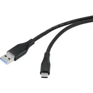 USB cable Renkforce RF-4995178 USB 3.2 Gen1 / USB 3.0 / USB-C, 3.00 m, black