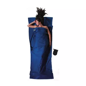 Guļammaiss-lapa COCOON TravelSheet taisnstūra kokvilna zila — 900×2200 mm, 410 g