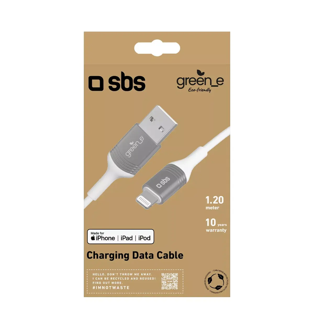 Кабель Lightning SBS GRECABLEUSBIP589W Photo 4