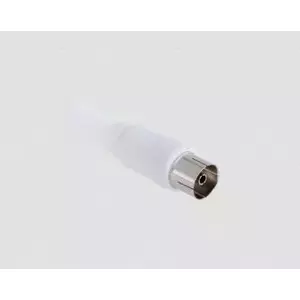 TV antenna socket LechPol GNI0253 long white — wall outlet for TV coaxial connection