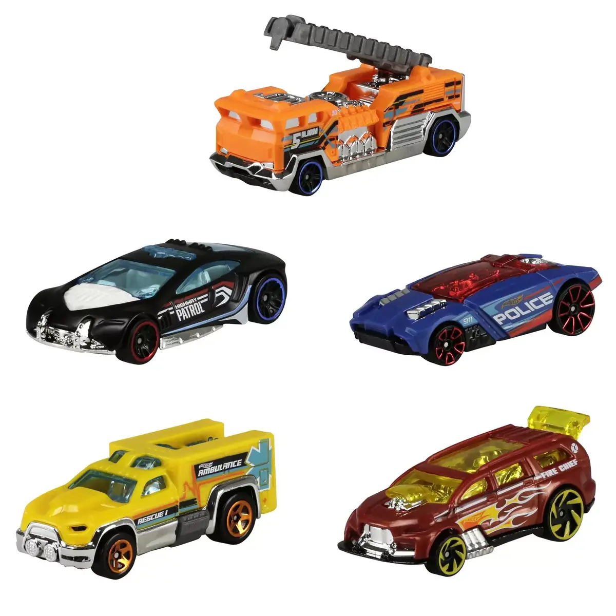 Hot Wheels 5-Car Pack Assortment auto komplekts Photo 5