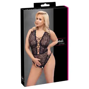 Cottelli Collection crotchless lace body, underwire cups, 90% polyamide 10% spandex, size XL (90D)