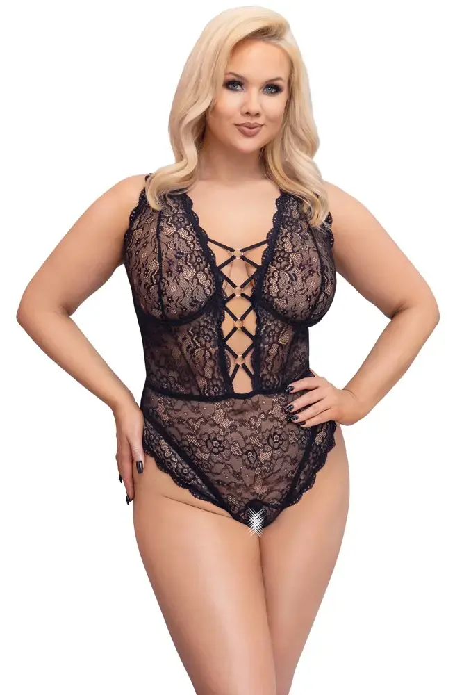 Cottelli Collection crotchless lace body 90D/XL Photo 2