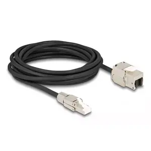 DeLOCK Cable RJ45 plug field assembly to Keystone Module RJ45 jack Cat.6A 5 m