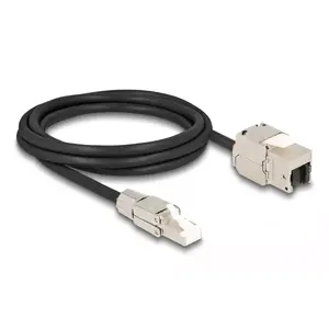 DeLOCK Cable RJ45 plug field assembly to Keystone Module RJ45 jack Cat.6A 2 m