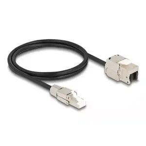 DeLOCK Cable RJ45 plug field assembly to Keystone Module RJ45 jack Cat.6A 1 m