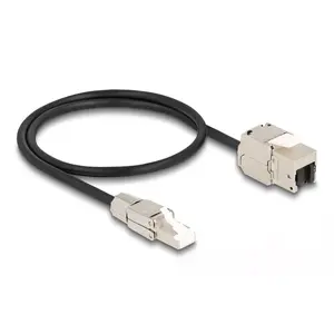 DeLOCK Cable RJ45 plug field assembly to Keystone Module RJ45 jack Cat.6A 50 cm