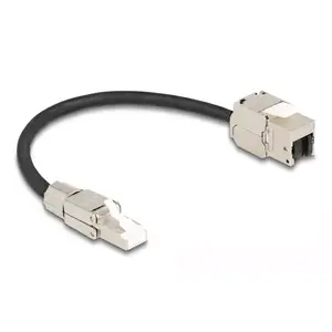 DeLOCK Cable RJ45 plug field assembly to Keystone Module RJ45 jack Cat.6A 25 cm