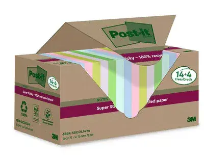Post-It piezīmju papīrs 3M 654 RSSCOL14+4F Photo 2
