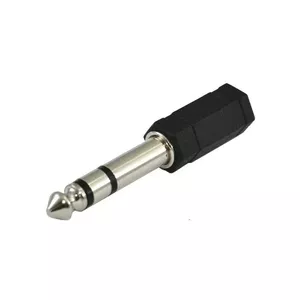 Переходник SSQ SS-1820 — джек стерео 3,5 мм (гнездо) на джек стерео 6,3 мм (штекер), черный