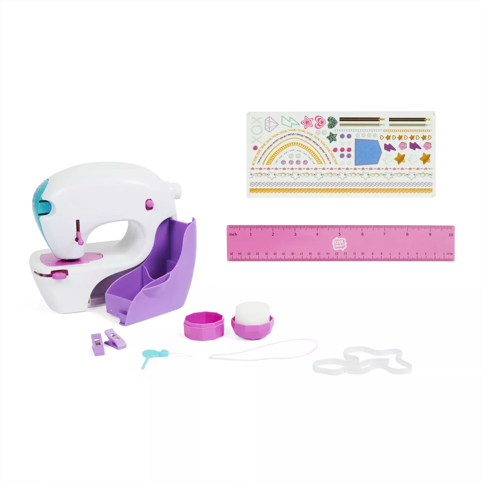 Cool Maker, Stitch 'N Style Fashion Studio, Pre-Threaded Sewing Machine Toy  with Fabric and Water Transfer Prints, Arts & Crafts Kids Toys for Girls