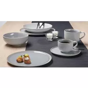 Porcelain saucer Ritzenhoff & Breker SKAGEN STONE 160 mm — set of 6, dishwasher safe