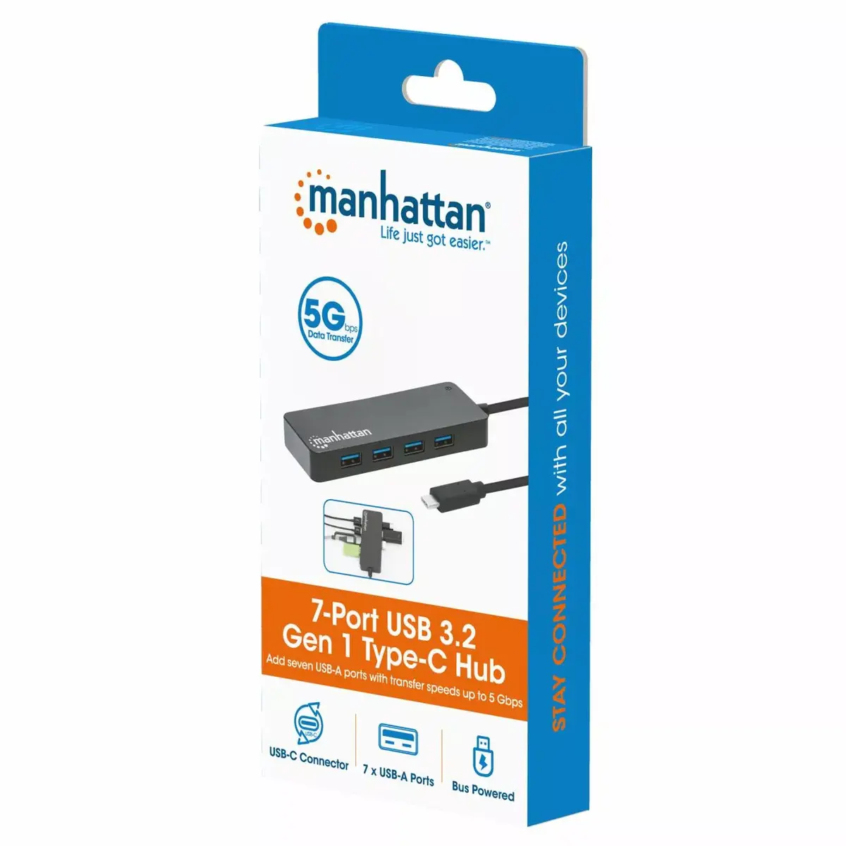Док-станция/Хаб USB-C Manhattan 7x USB-A 5 Гбит/с Photo 7
