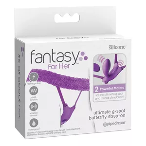 Strap-on vibrator Fantasy For Her Ultimate G-Spot Butterfly, silicone, rechargeable, 10 cm