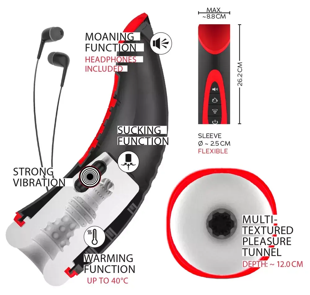 Мастурбатор WYNE Silicone Black — автоматический стимулятор Photo 13