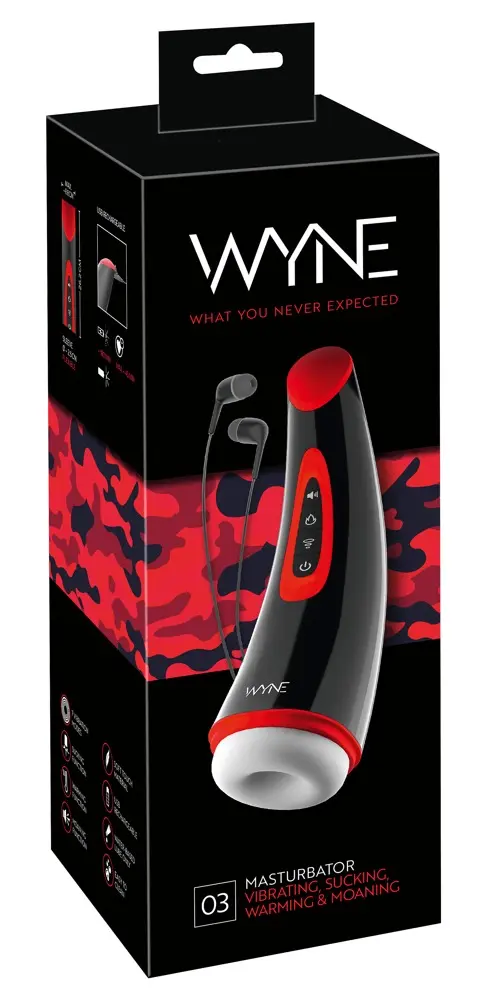 Masturbators WYNE Silicone Black — uzlādējams
