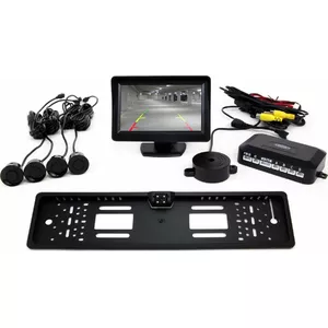 Tire Pressure Monitoring System set Amio AMI-01552 — 4 external black sensors, 4.3" TFT screen with camera, dashboard display