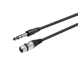 Vivolink PROAUDXLRFJACKS10 Audio Cable 10 m XLR Female to 6.35mm Male Black Tinned Copper Nickel Plated Contacts AWG 22