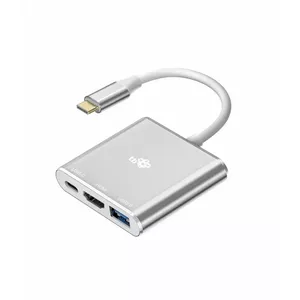 Переходник USB C Hub TB AKTBXVAU3HMPDAV — 3 в 1: HDMI + USB-A + USB-C PD, серебристый