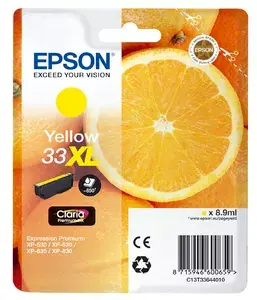 Картридж Epson C13T33644010 – оригинальный жёлтый пигментный чернила 8,9 мл, ~650 страниц, 1 шт