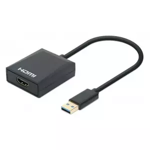 Manhattan USB-A to HDMI Cable 1080p 60Hz 15cm Black Male to Female