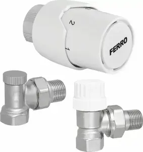 Thermostatic radiator valve pack FERRO ZTM21 GT20 1/2" angled