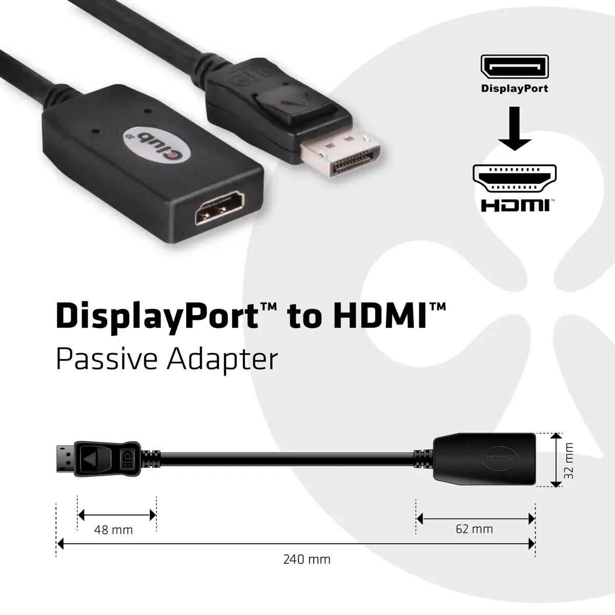 DisplayPort to HDMI Passive Adapter CLUB3D CAC-1001 Photo 3