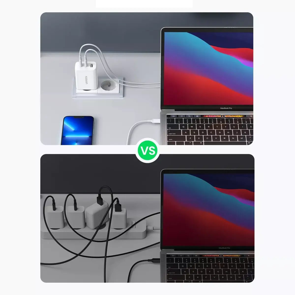 UGREEN CD275 65W — сетевое зарядное 2x USB-C + USB Photo 2