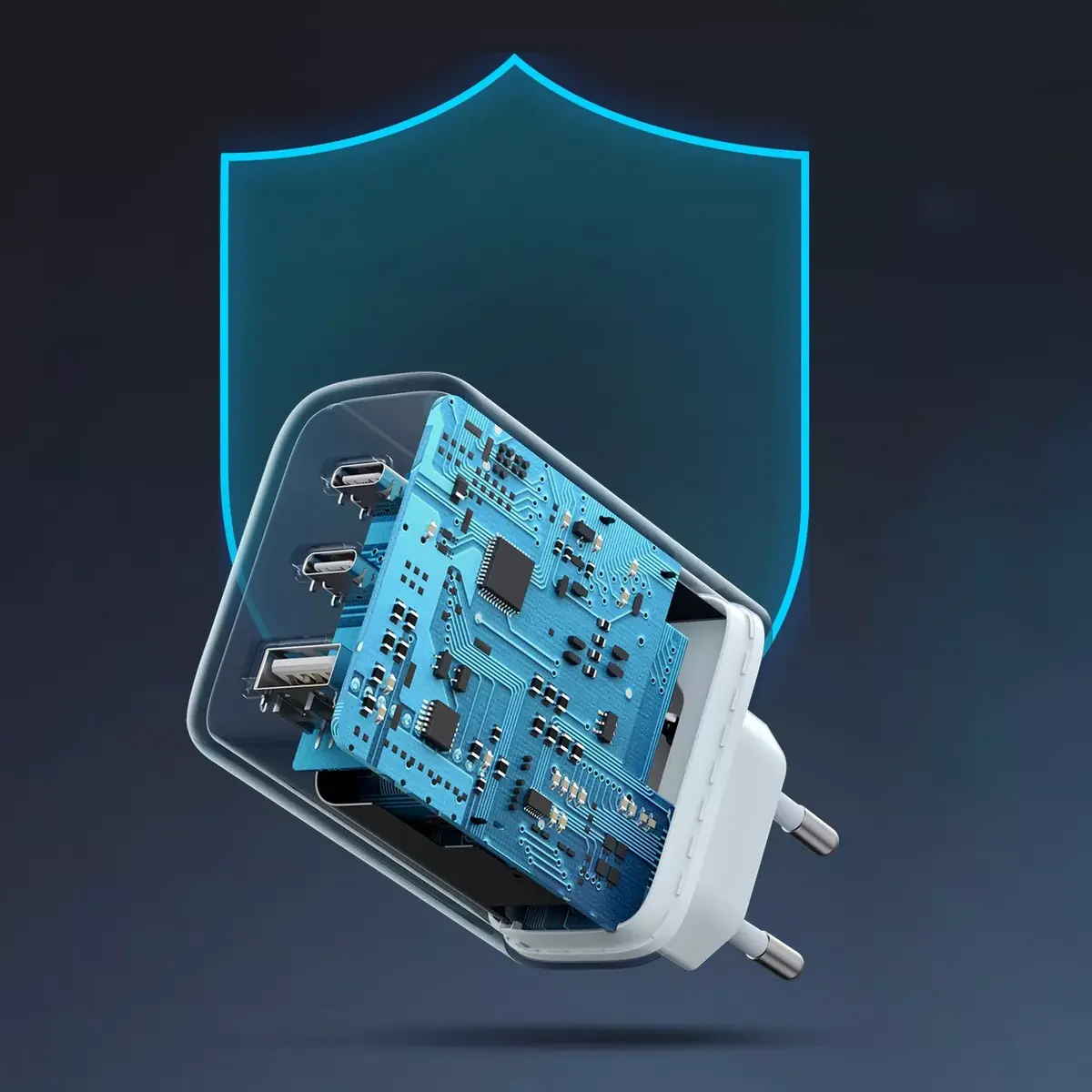 UGREEN CD275 65W — сетевое зарядное 2x USB-C + USB Photo 5