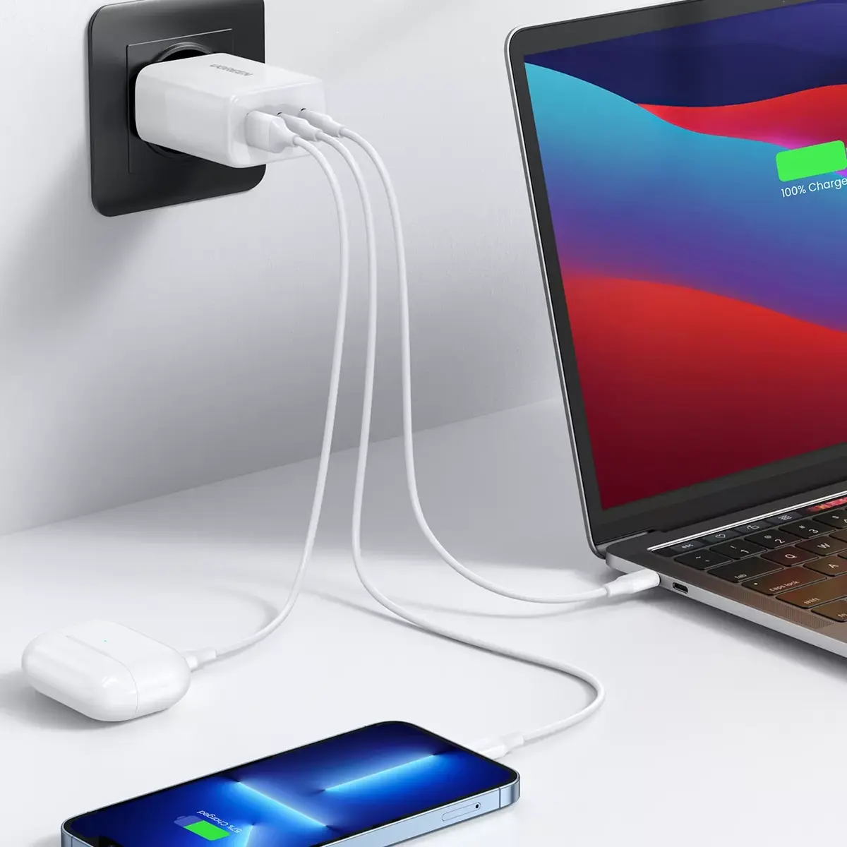 UGREEN CD275 65W — сетевое зарядное 2x USB-C + USB Photo 6