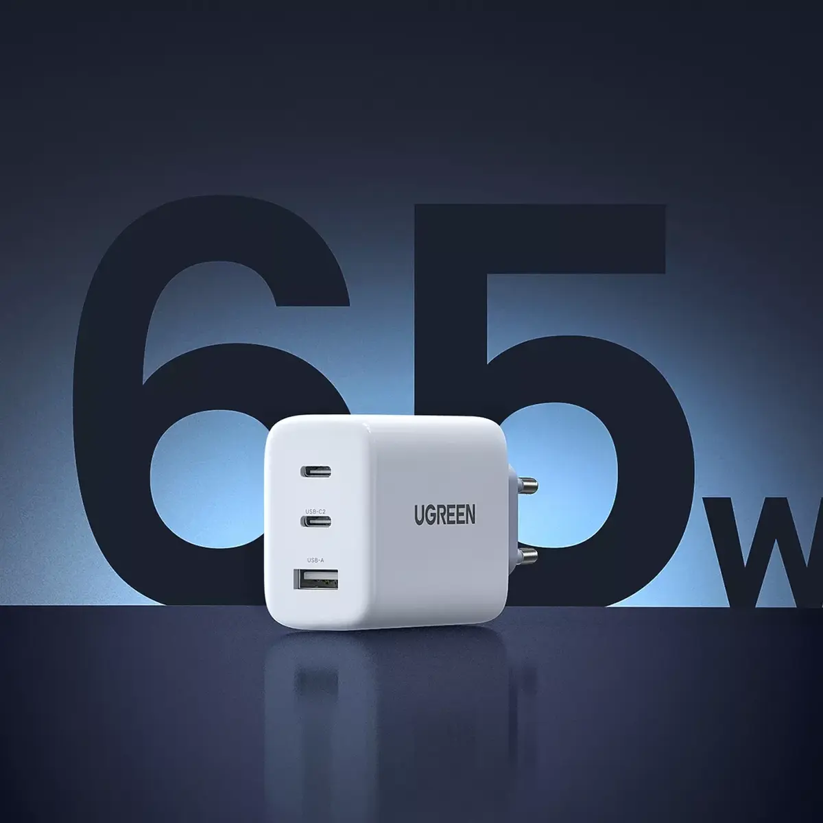 UGREEN CD275 65W — сетевое зарядное 2x USB-C + USB Photo 7