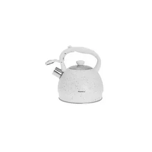 KingHoff KB 7319 Whistling Kettle, 2L, White Marble Finish