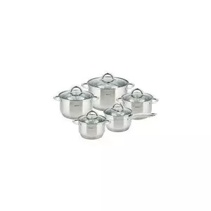 Cookware set KingHoff 10-piece KH 4449, metal handles, 0.5 mm thickness, pots Ø16–24 cm (2.1–6.6 L)