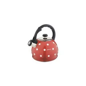 Whistling Kettle KingHoff KH 1049 — 2.0 L, red body with white dots, stovetop tea kettle