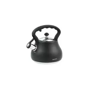 KingHoff KB 7446 Whistling Kettle 2.7 L, Black with Soft-Touch Handle