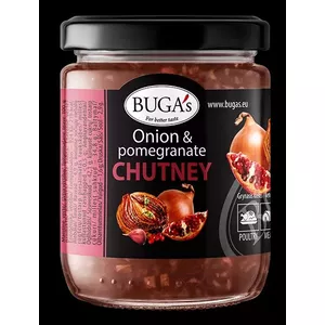 Bugas Chutney onion & pomegranate 170 g jar, condiment
