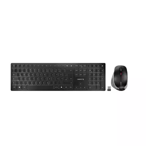 CHERRY DW 9500 SLIM tastatūra Pele iekļauta Universāls RF bezvadu sakari + Bluetooth QWERTZ Vācu Melns, Pelēks