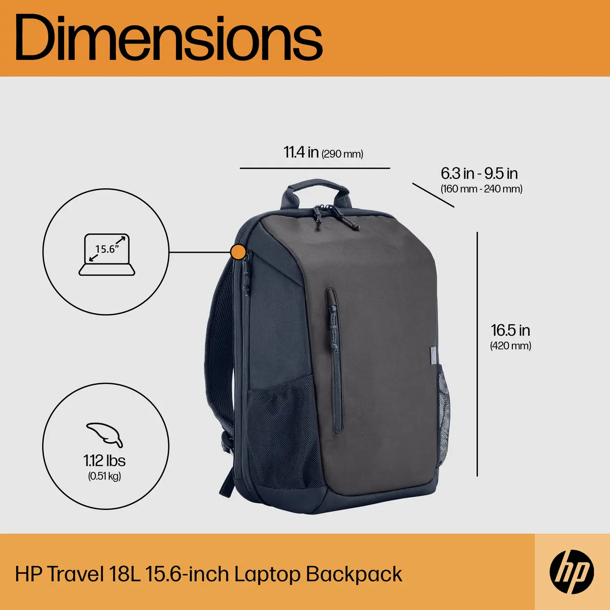 Рюкзак для ноутбука HP Travel 18L Photo 8
