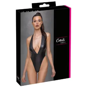 Body Cottelli Collection L Matte Look halterneck rio string, 90% polyester 10% spandex, open back, high-cut legs, press-stud crotch