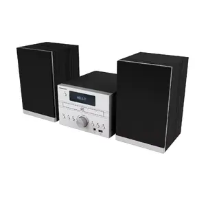 Home audio micro system THOMSON MIC122BT — 50 W RMS, front-loading CD, FM digital tuner, 3.5 mm headphone, AC 230 V, black/silver