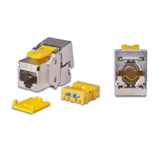Кирпичный модуль Wirewin WKS JACK KAT6A STP EA 12 RJ-45 Плоский Металлический Желтый