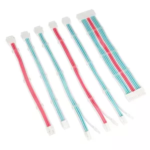 Kolink Core Adept Braided Cable Extension Kit - Brilliant White/Neon Blue/Pure Pink